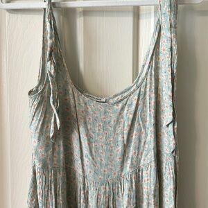 Mint blue with daisies babydoll dress